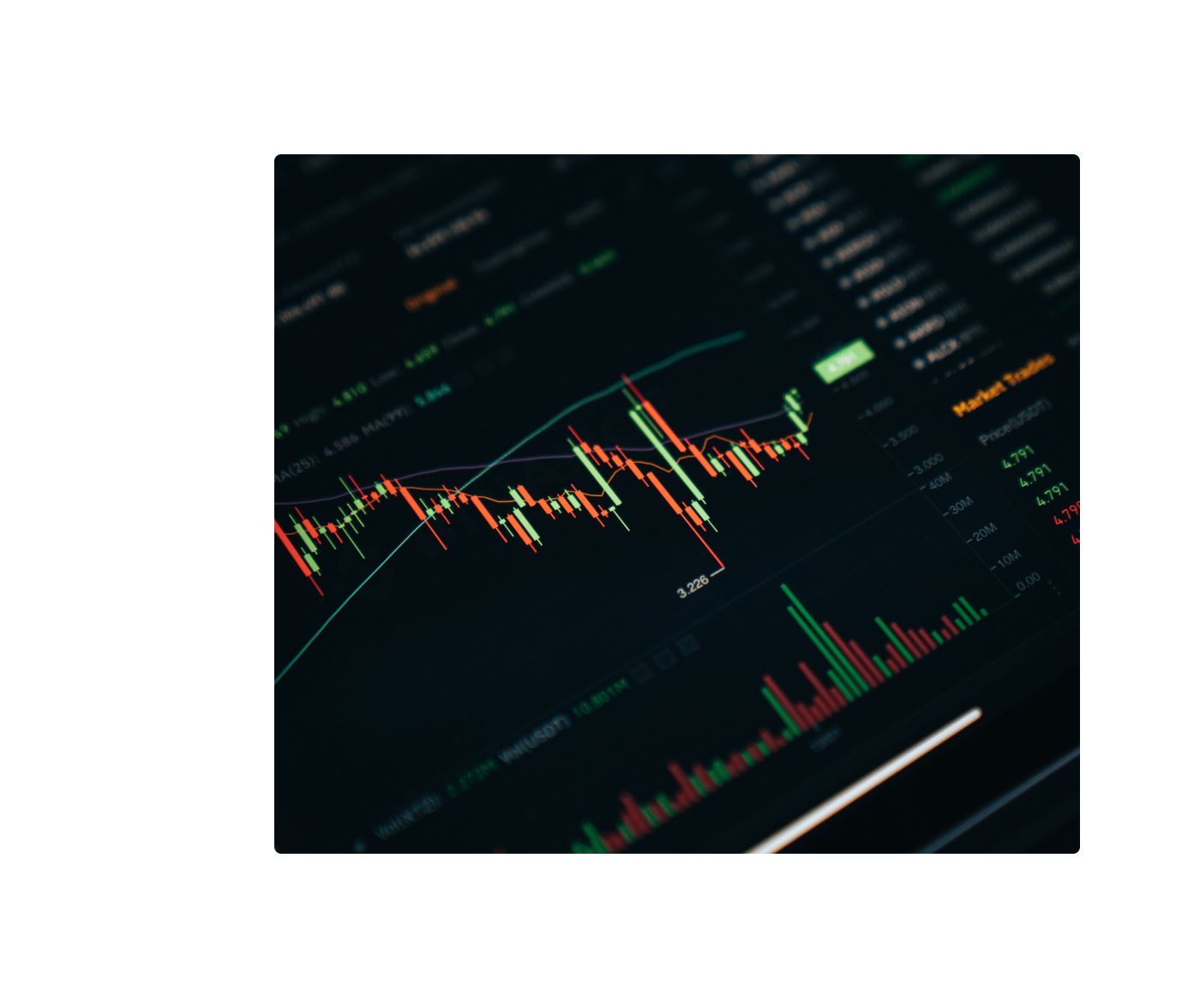 cryptocurrency market chart with price fluctuations and trends